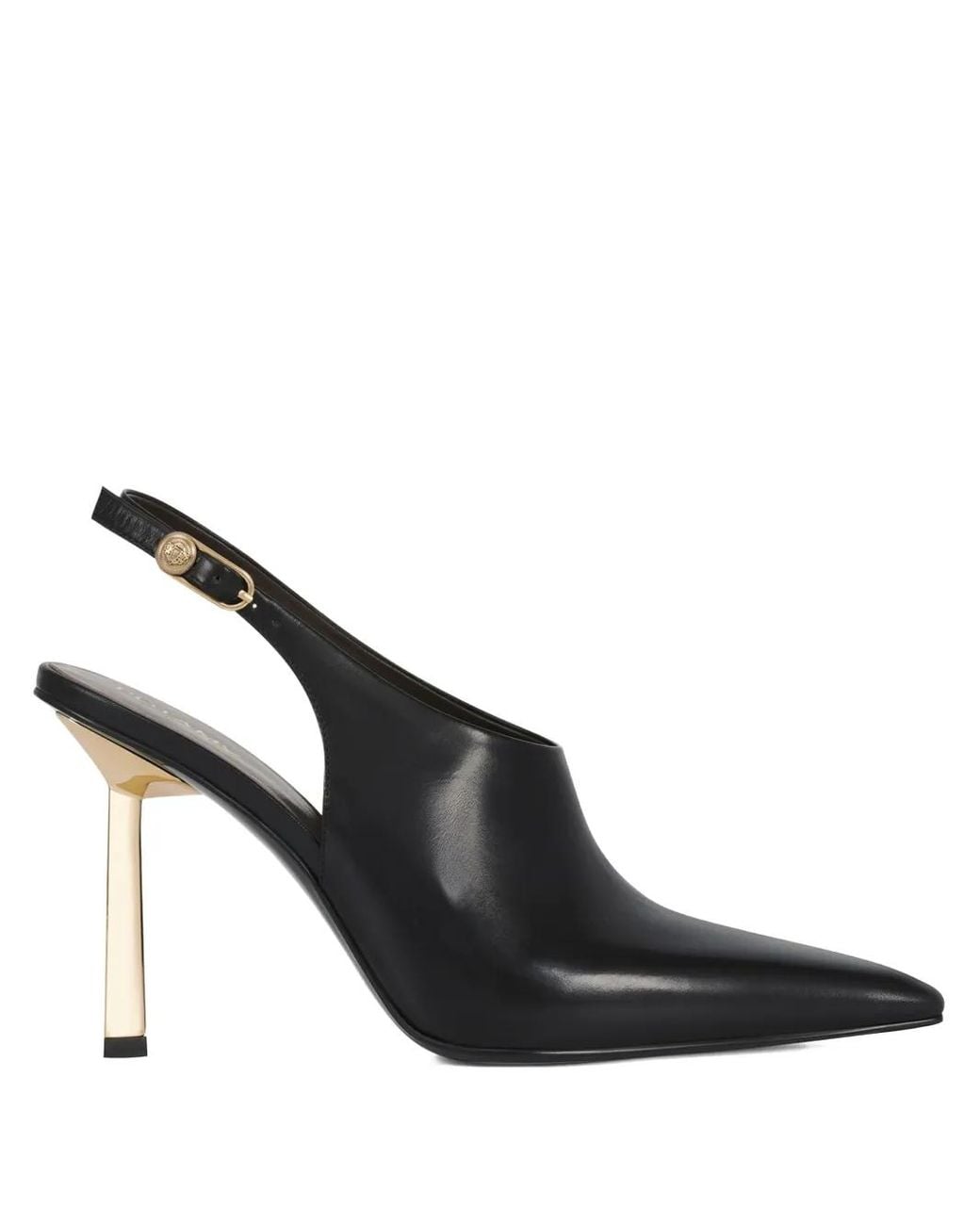 POTAMY Black 50Mm Leather Heeled Pumps