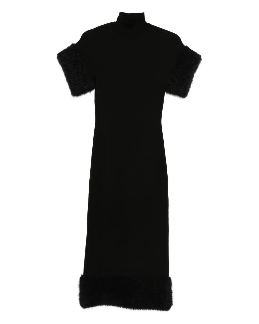 Moschino Black Wool Blend Midi Dress