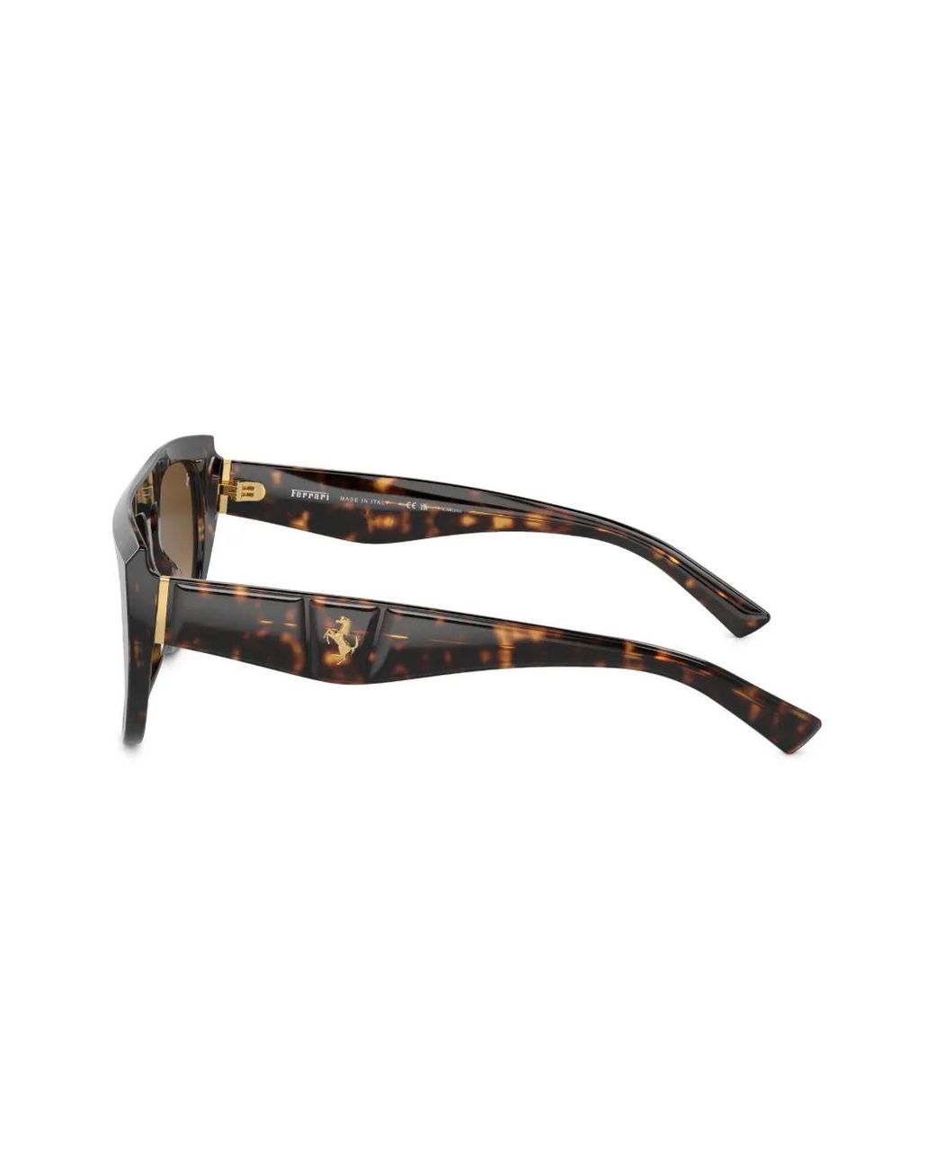 Ferrari Brown Oval-Frame Sunglasses