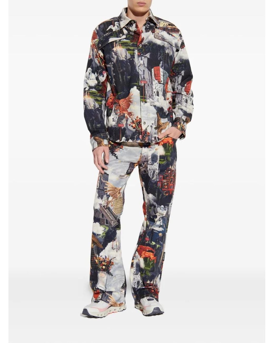 Off-White c/o Virgil Abloh Blue Printed Jeans for men