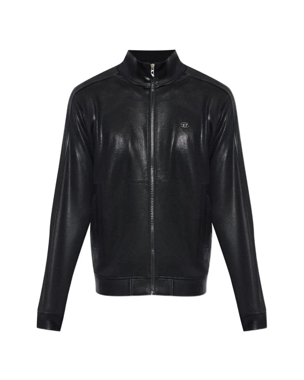 DIESEL Black T-Norm-Aa2 Glossy Zip-Up Sweater for men