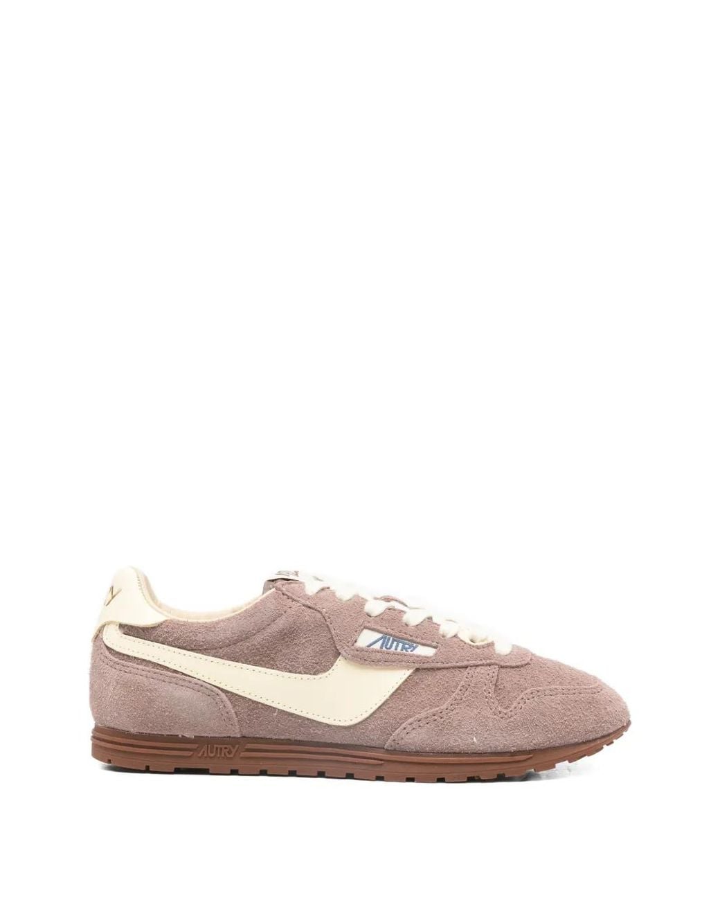 Autry Pink Windswept Low Suede Sneakers