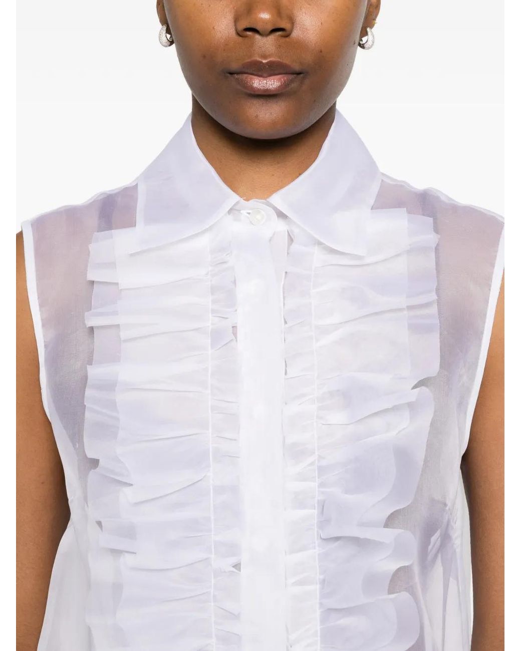 Top Con Volantes P.A.R.O.S.H. de color White