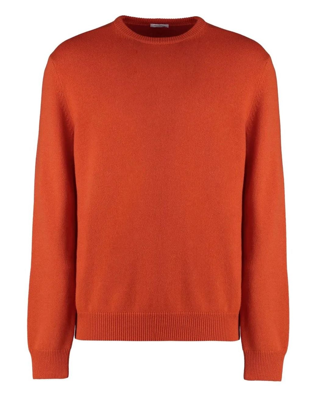 Malo Orange Pull En Cachemire À Col Rond for men