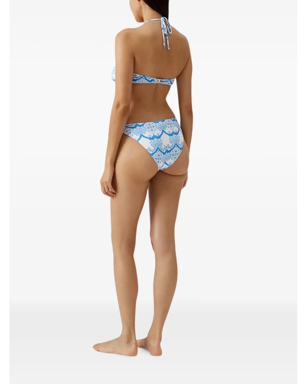 Melissa Odabash Blue Haut De Bikini Liguria À Motif Cachemire