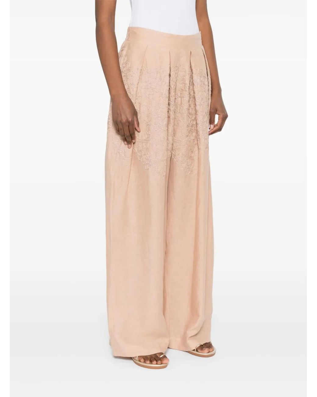 Ermanno Scervino Pleated Trousers in White | Lyst