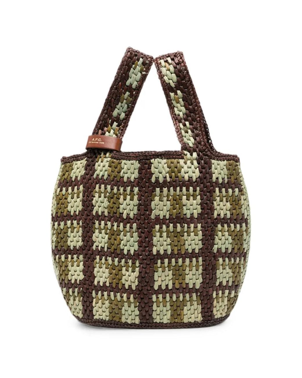 A.P.C. Metallic Sac Cabas Pecan En Raphia