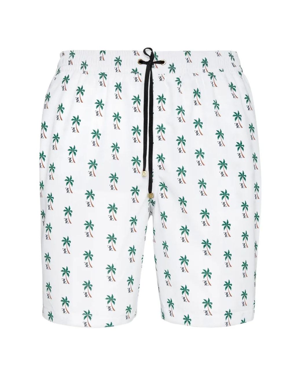 Billionaire White Palm-Print Swim Shorts for men