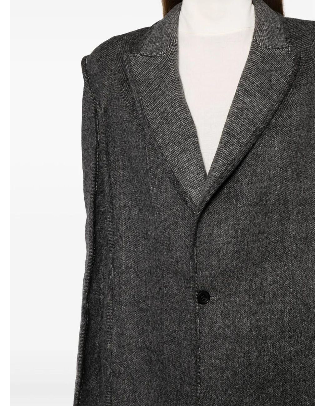 JNBY Black Textured Wool-Blend Blazer