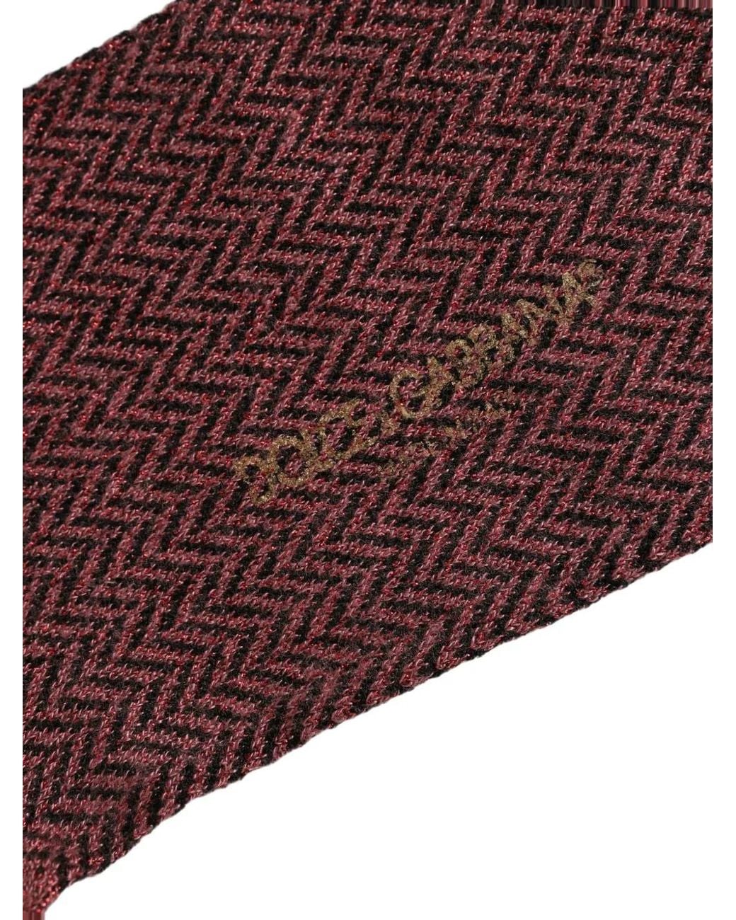 Dolce & Gabbana Purple Herringbone-Knit Over-The-Calf Socks for men