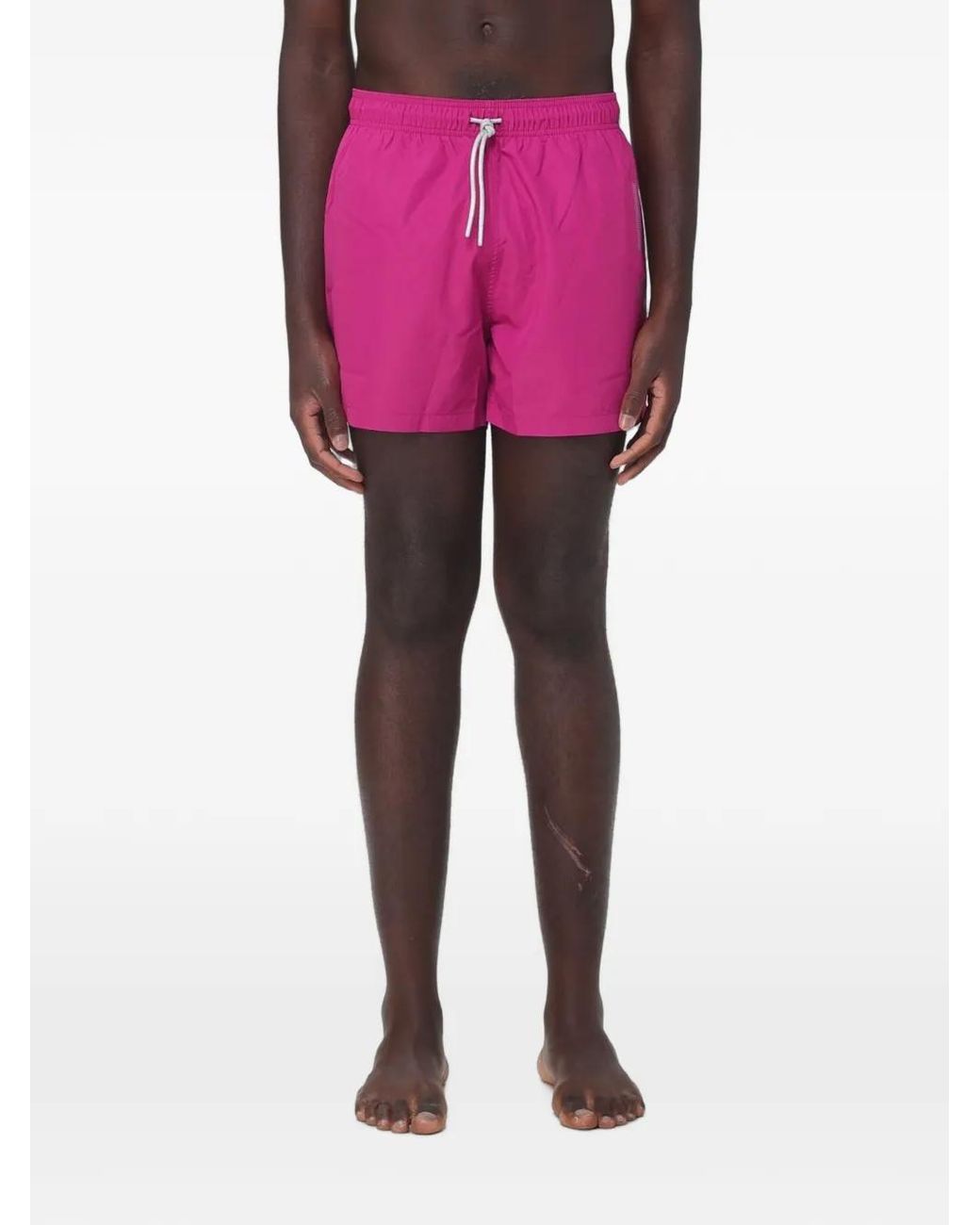 EA7 Pink Logo-Print Drawstring Swim Shorts for men