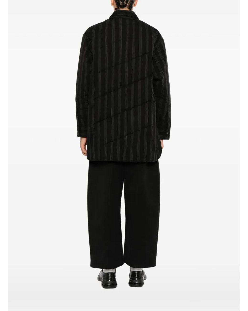 Yohji Yamamoto Black Diagonal Padded Shirt for men