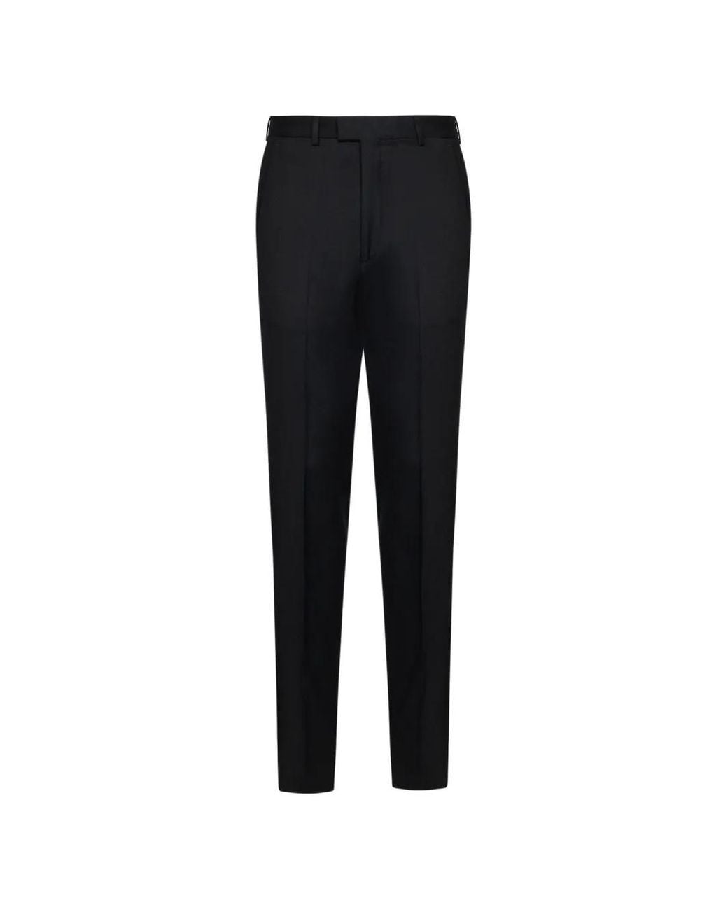 Zegna Black Tapered-Leg Wool Tailored Trousers for men