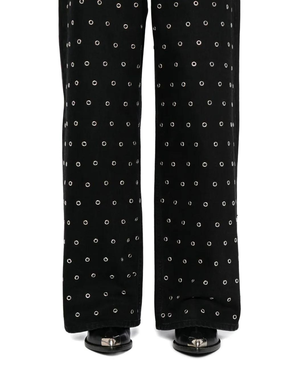 Monse Black Eyelet-Embellished Jeans