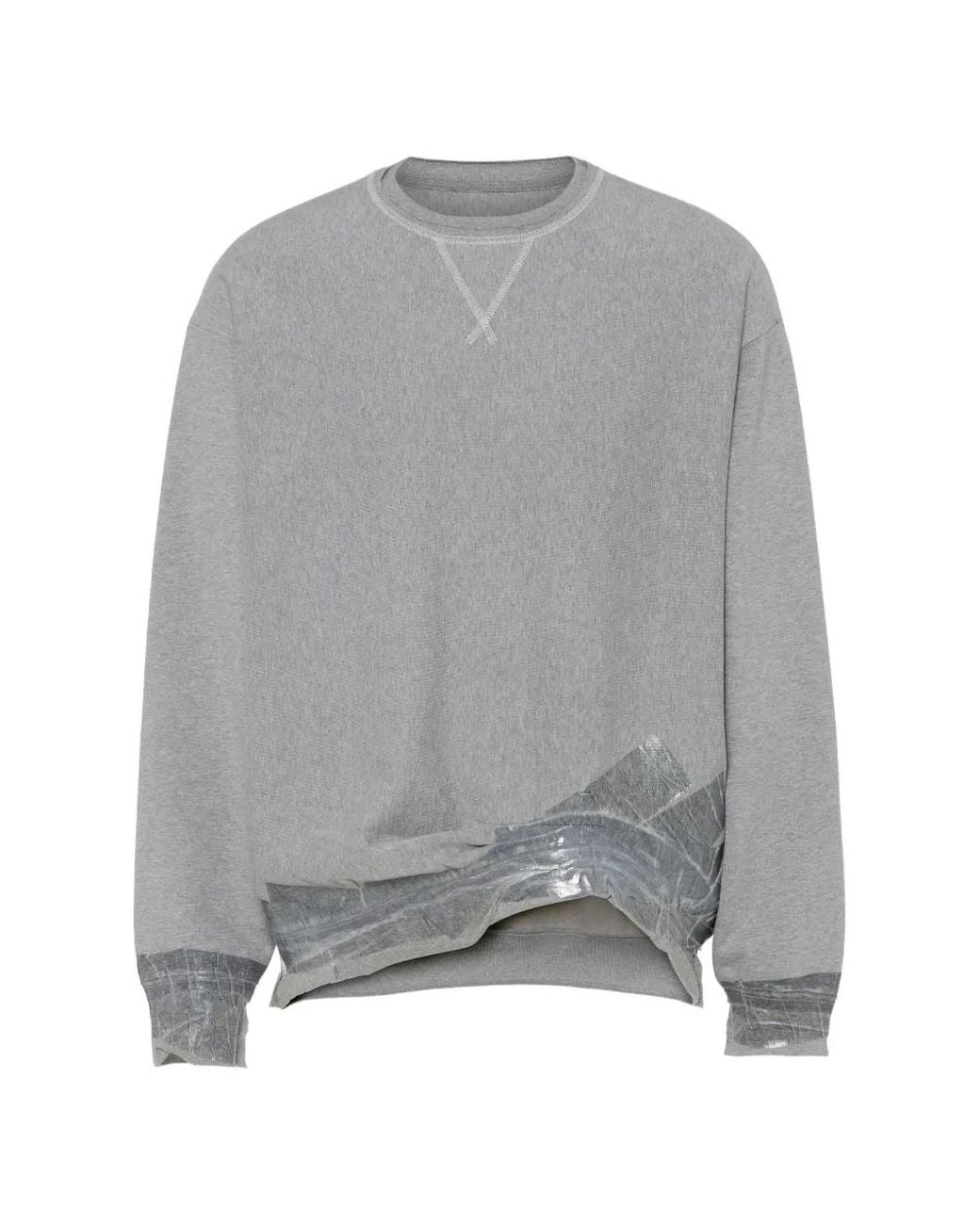 Maison Margiela Gray Taped Jersey Sweatshirt for men