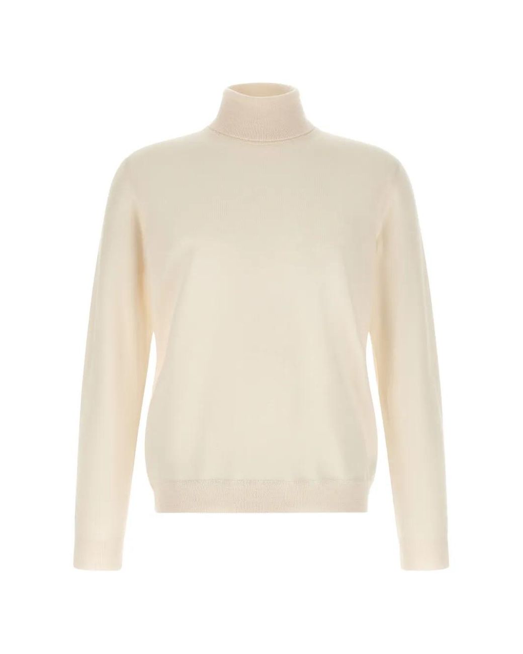 Zanone White Roll-Neck Ribbed-Trim Sweater for men