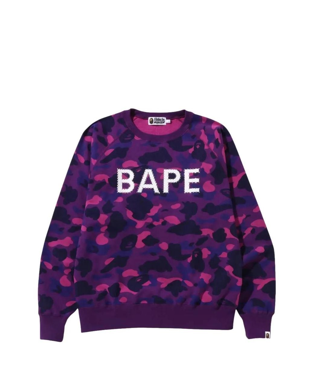 A Bathing Ape Purple Color Camo Crystal-Embellished Sweater for men