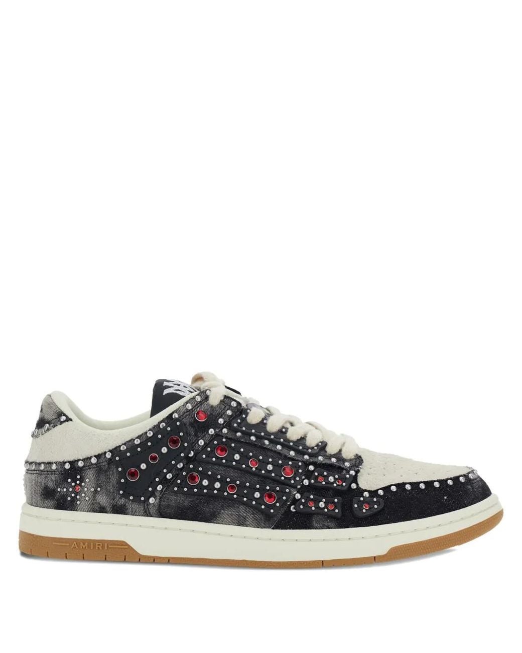 Amiri Gray Stud Skel Top Low Sneakers for men