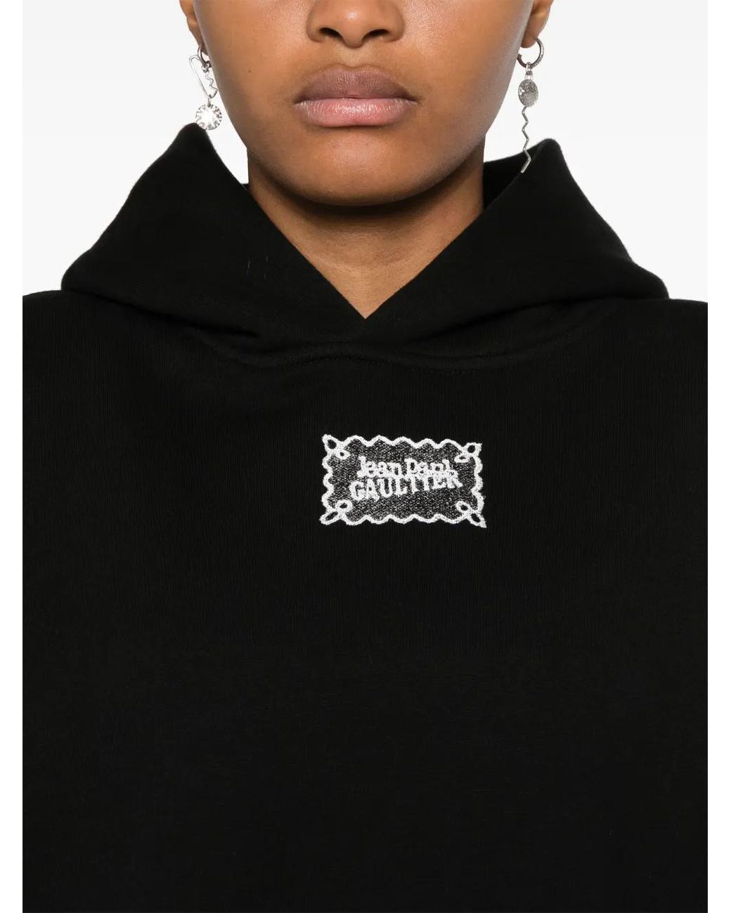 Jean Paul Gaultier Black Logo-Print Hoodie