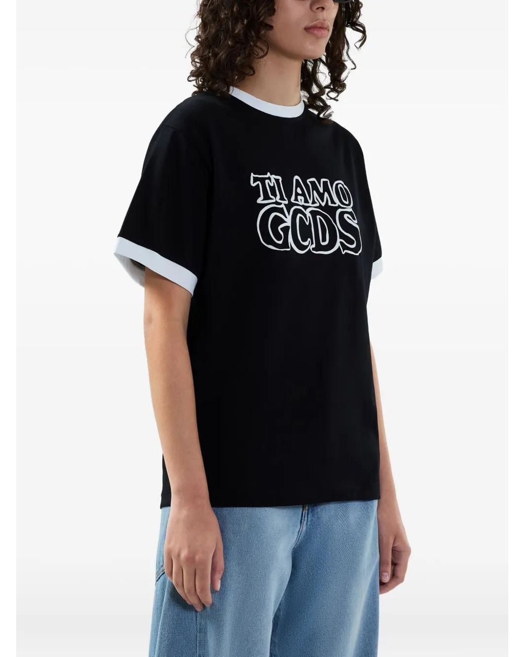 Gcds Black "Ti Amo Outlined Logo T-Shirt