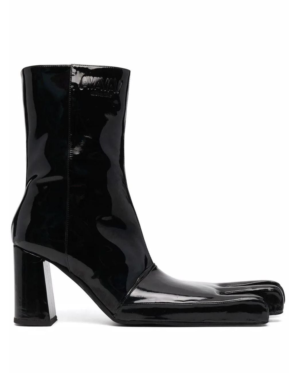 AVAVAV Black Four-Toe Leather Ankle Boots