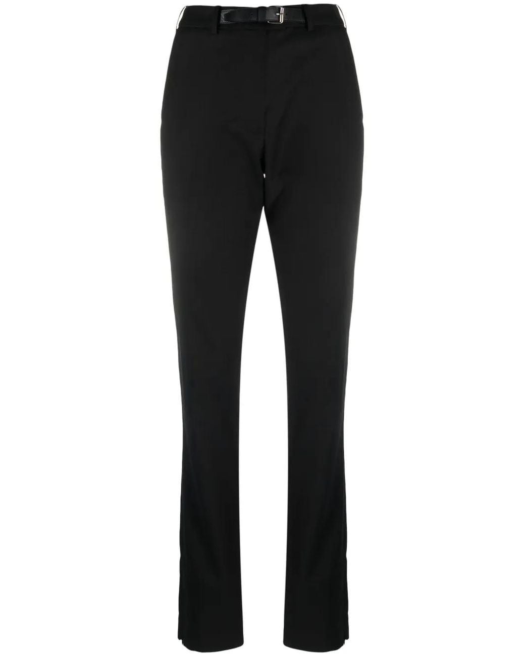 16Arlington Black Slim-Cut Belted Trousers
