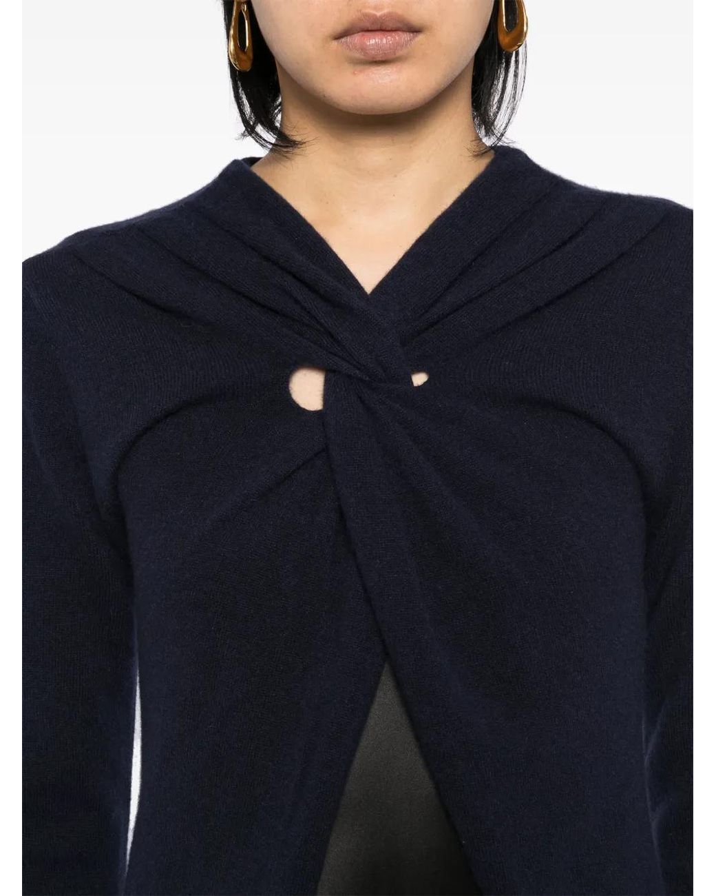 Christopher Esber Blue Twist Front Cashmere Dress