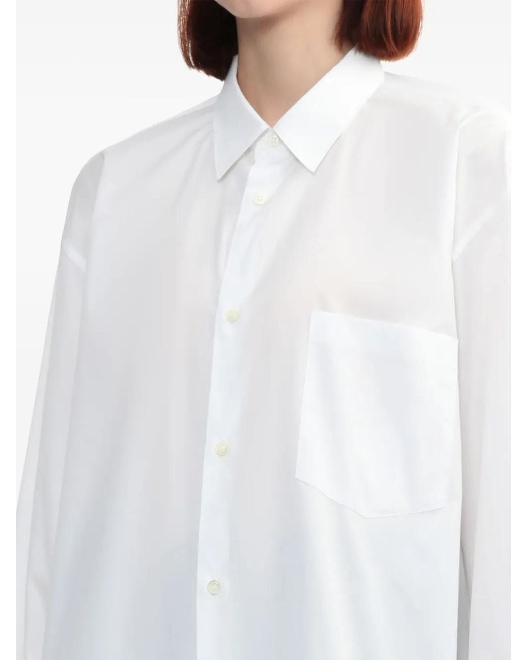 COMME DES GARÇON BLACK White Drop-Shoulder Cotton Shirt