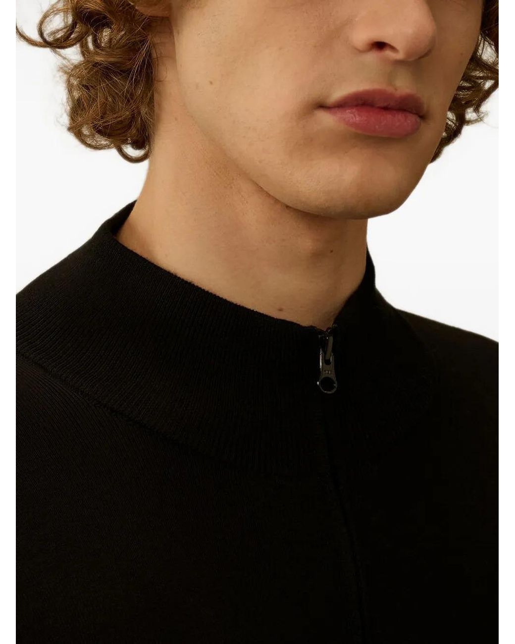 C P Company Black Full Zip Cardigan for men