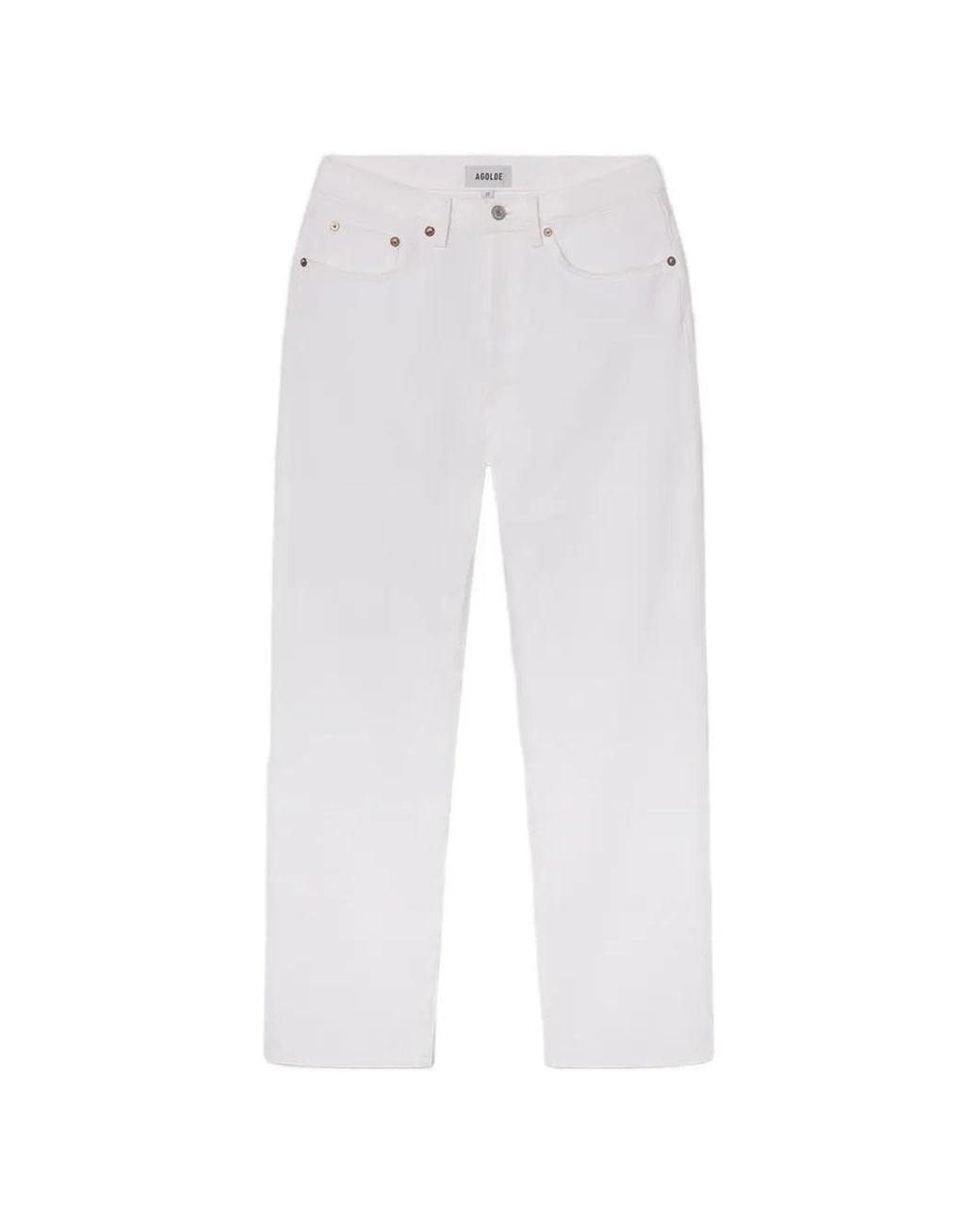 Agolde White Lana Straight-Leg Jeans