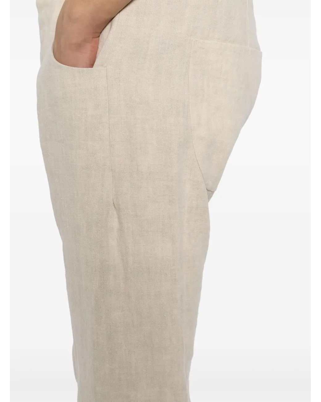Label Under Construction Natural Buttoned Trousers for men