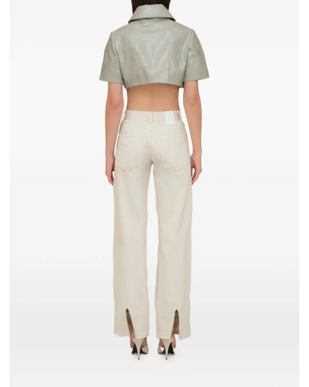 Contessa Mills Metallic Circe Leather Bolero Jacket