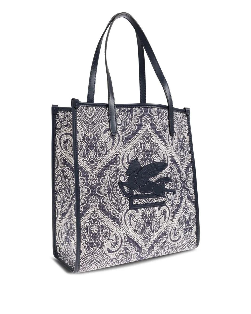 Etro White Medium Love Trotter Paisley-Pattern Tote Bag