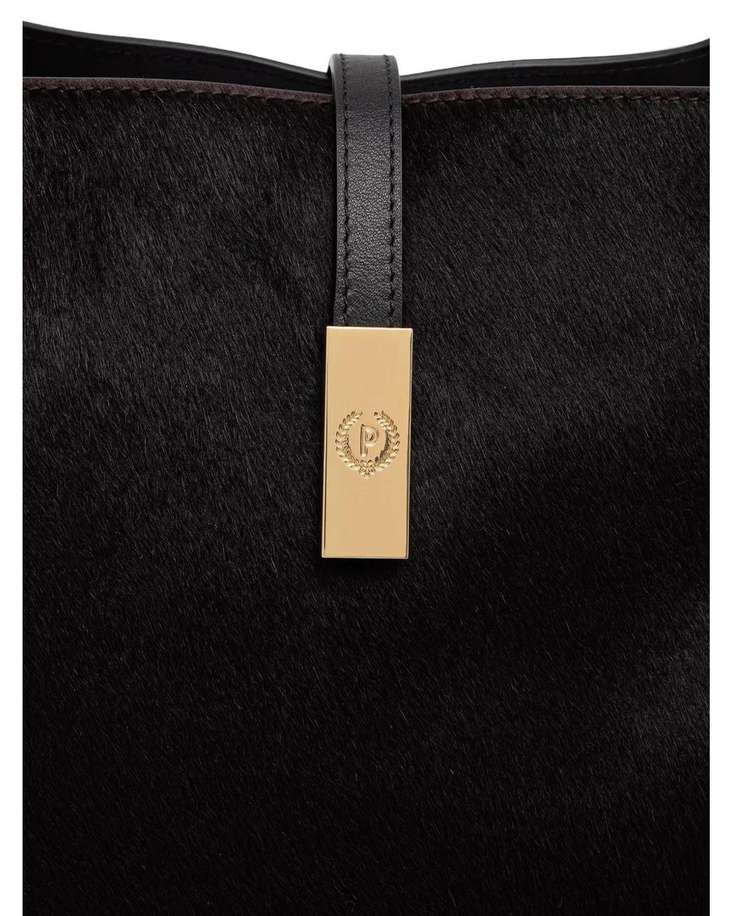 Pollini Black Austin Stud-Embellished Calf-Hair Tote Bag