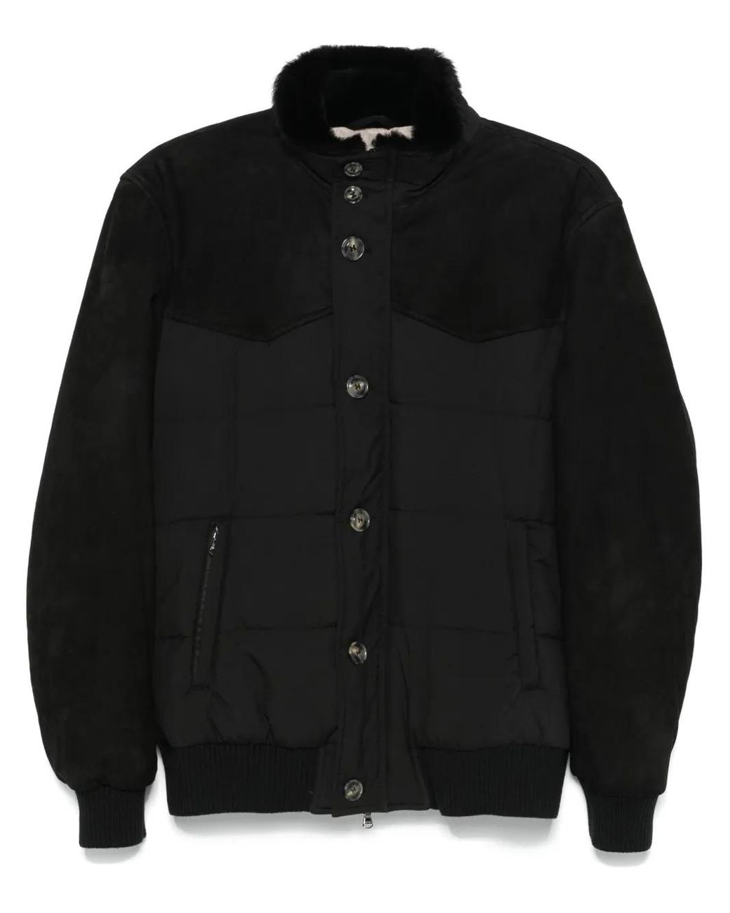 Barba Napoli Black Mock-Neck Puffer Jacket for men