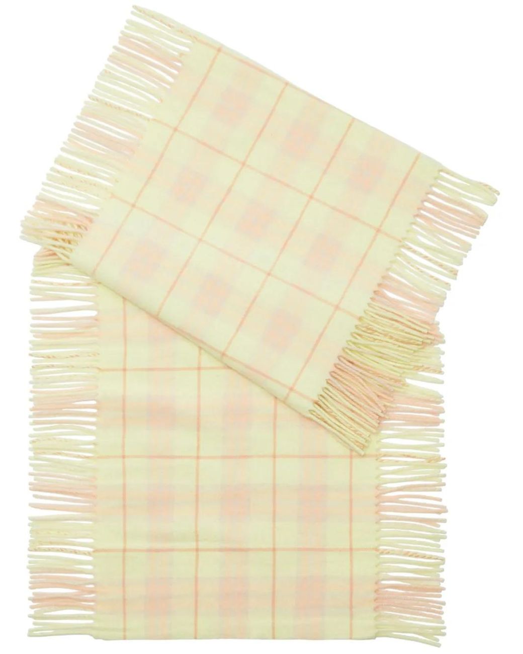 Burberry Yellow Check-Print Cashmere Scarf