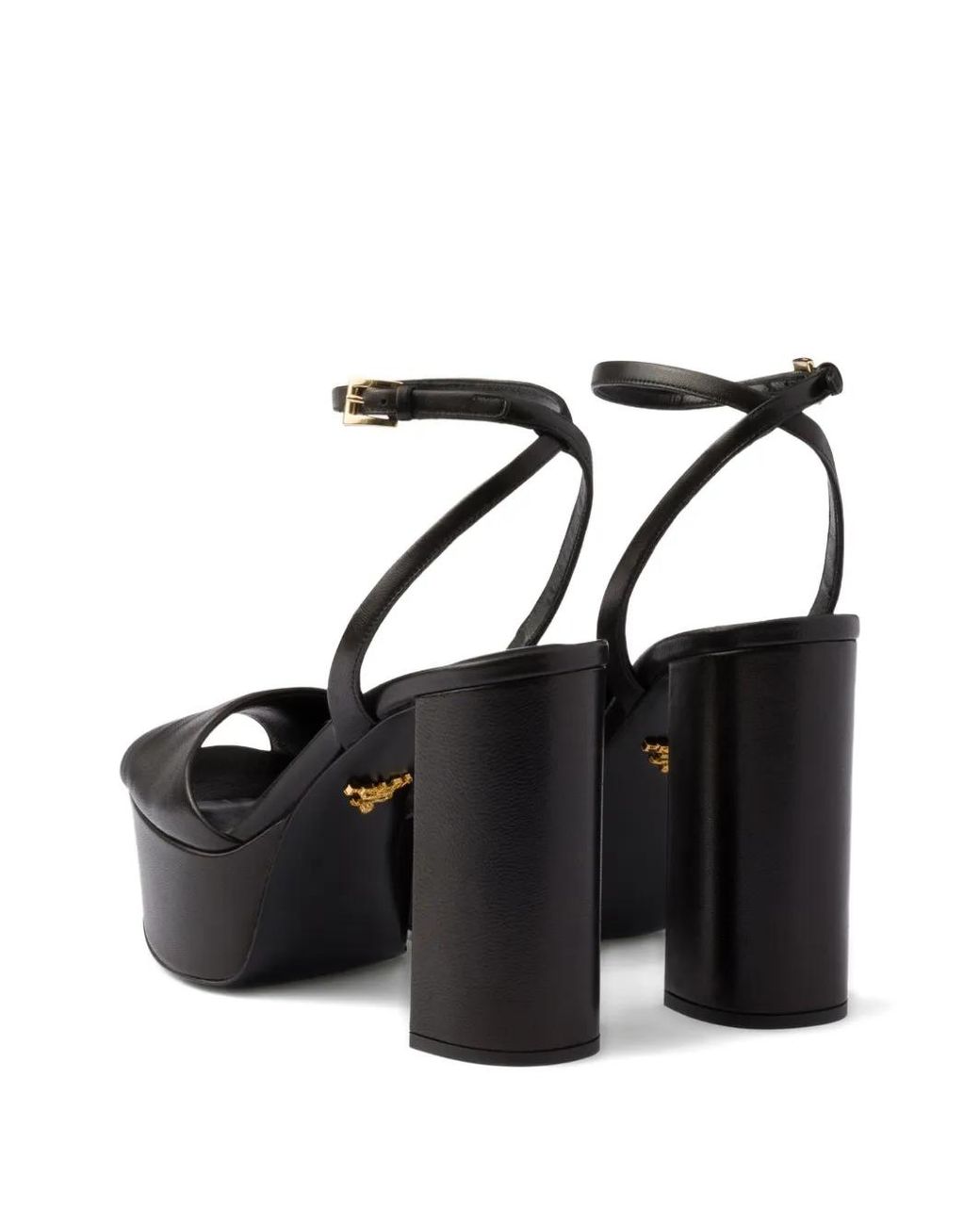 Prada Black Nappa Leather Platform Sandals