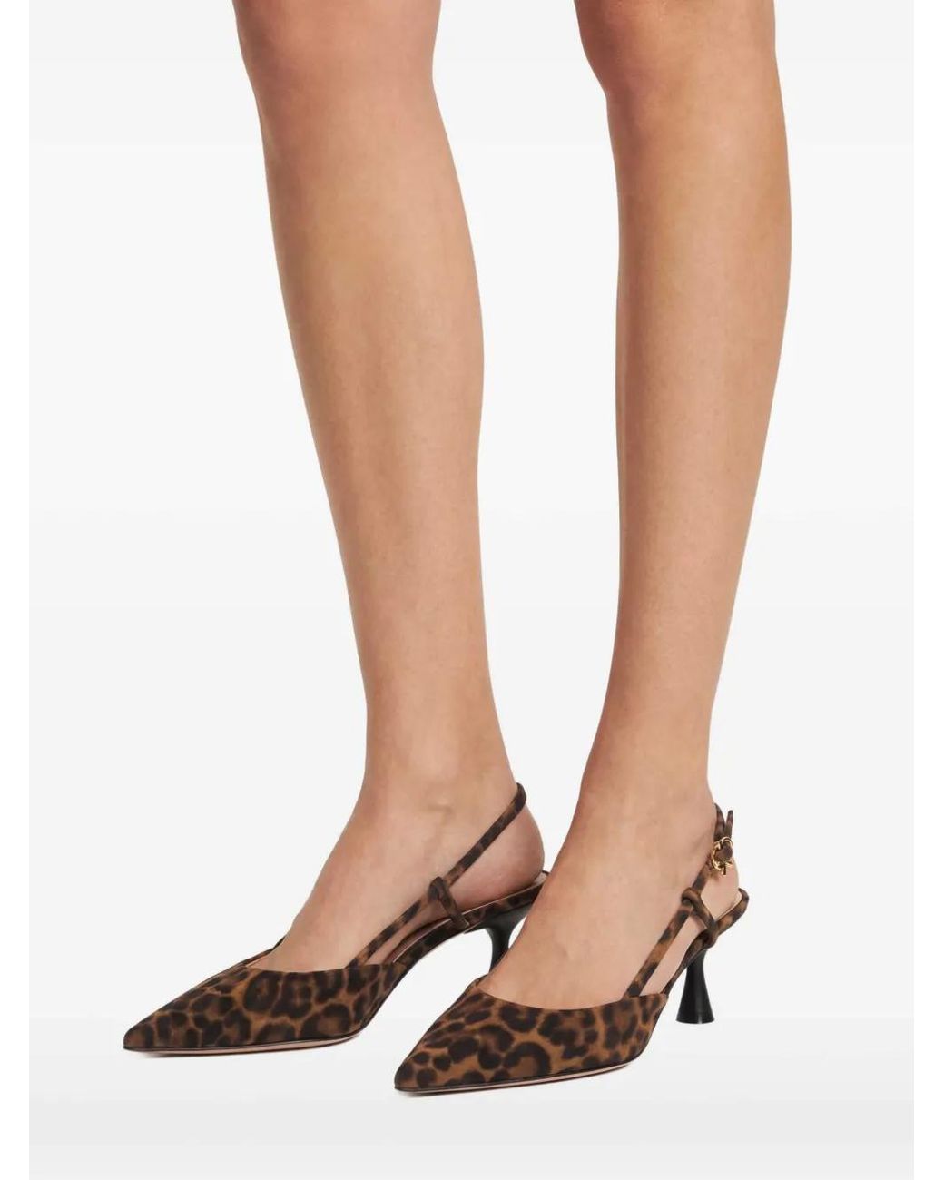 Gianvito Rossi Brown Pointed Toe Slingback Heels