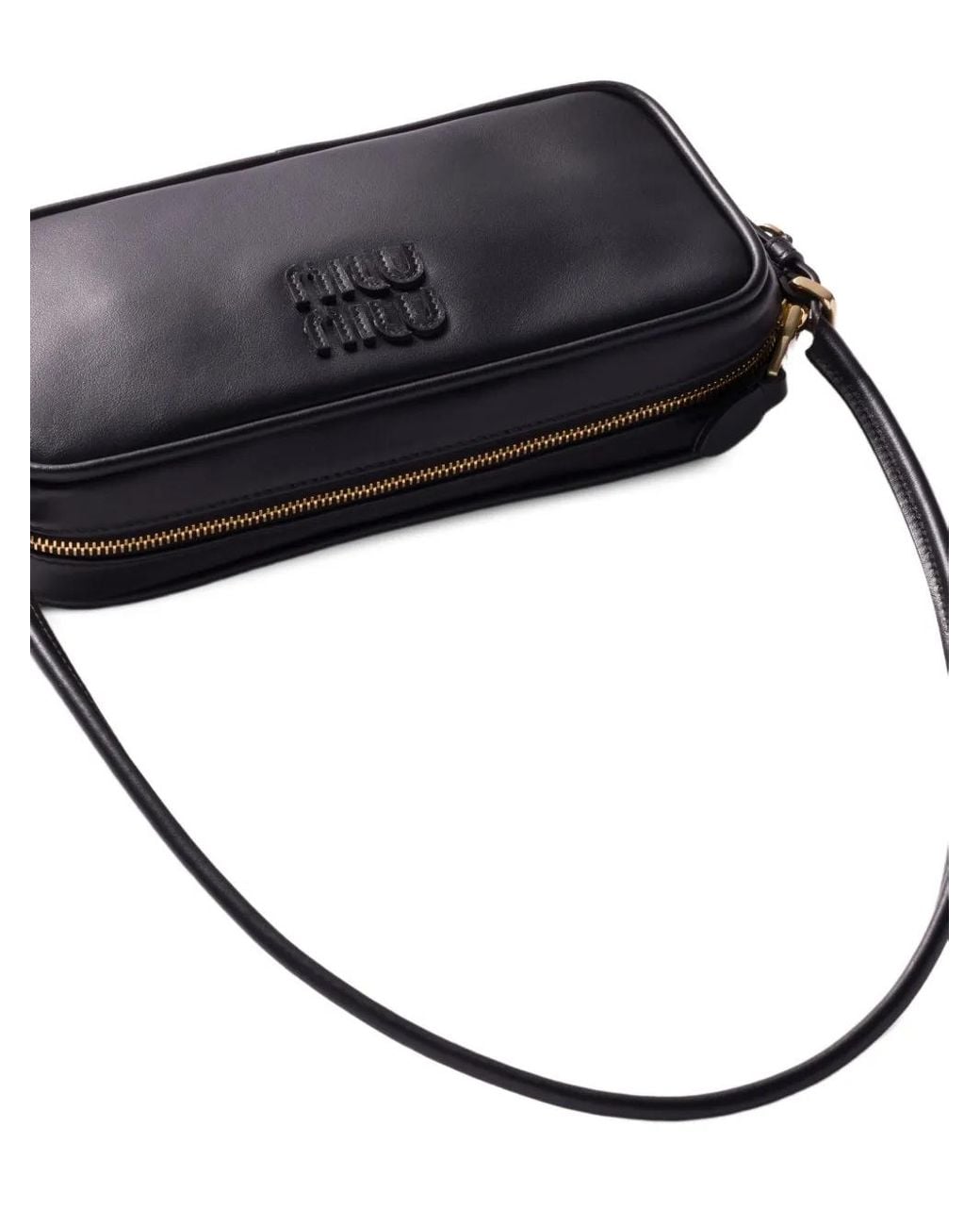 Miu Miu Blue Leather Logo-Detail Mini Bag