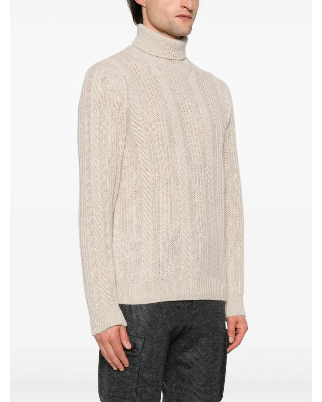 Corneliani White Turtleneck Sweater for men