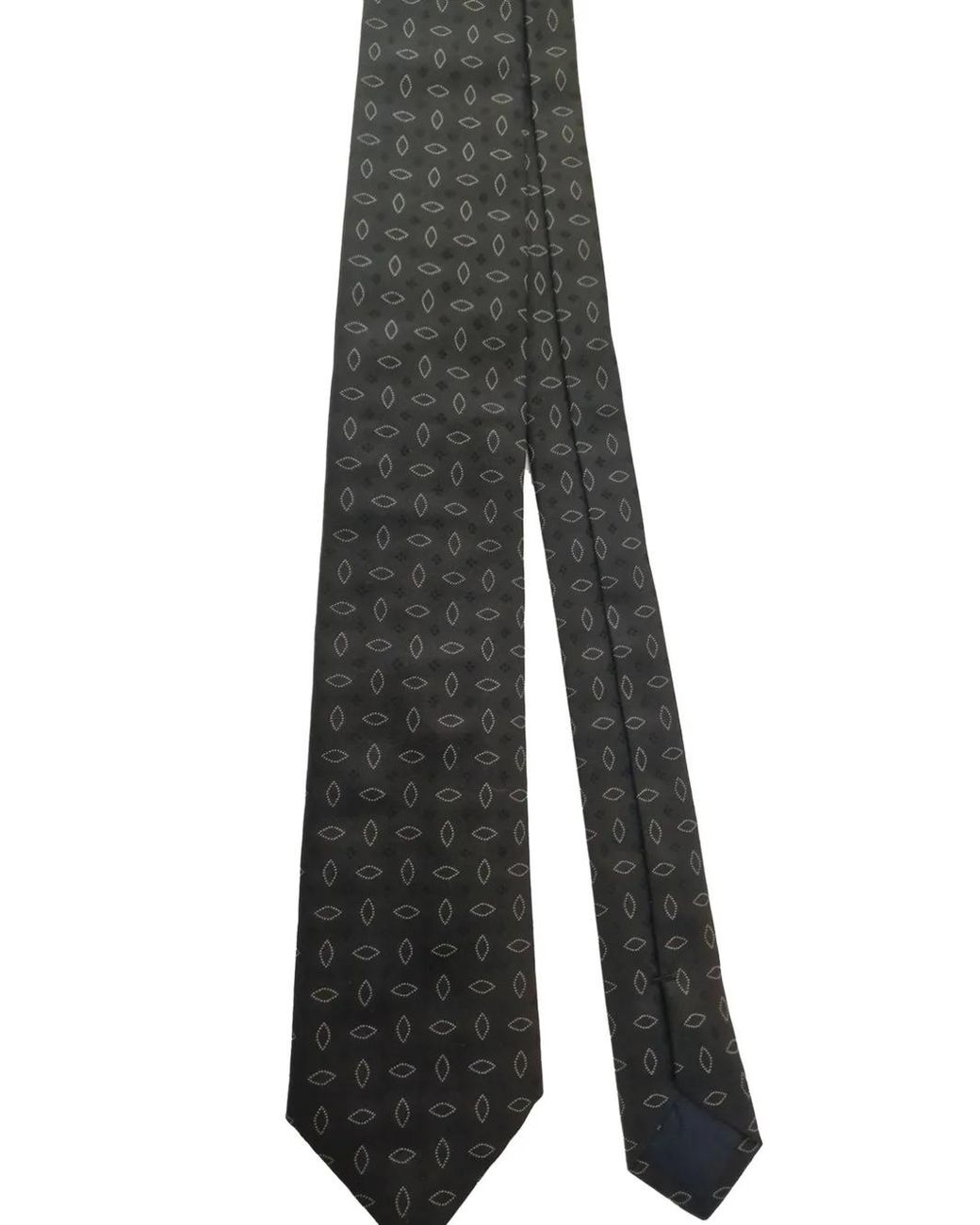 Altea White Geometric-Pattern Tie for men
