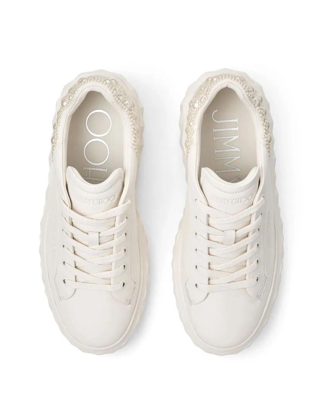 Jimmy Choo White Diamond Maxi Low-Top Sneakers