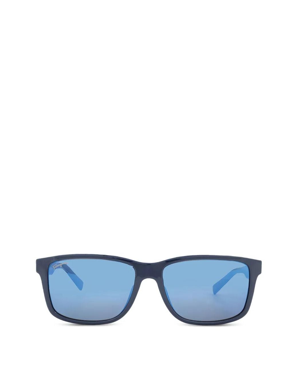 Ferragamo Blue Lunettes De Soleil À Monture Rectangulaire