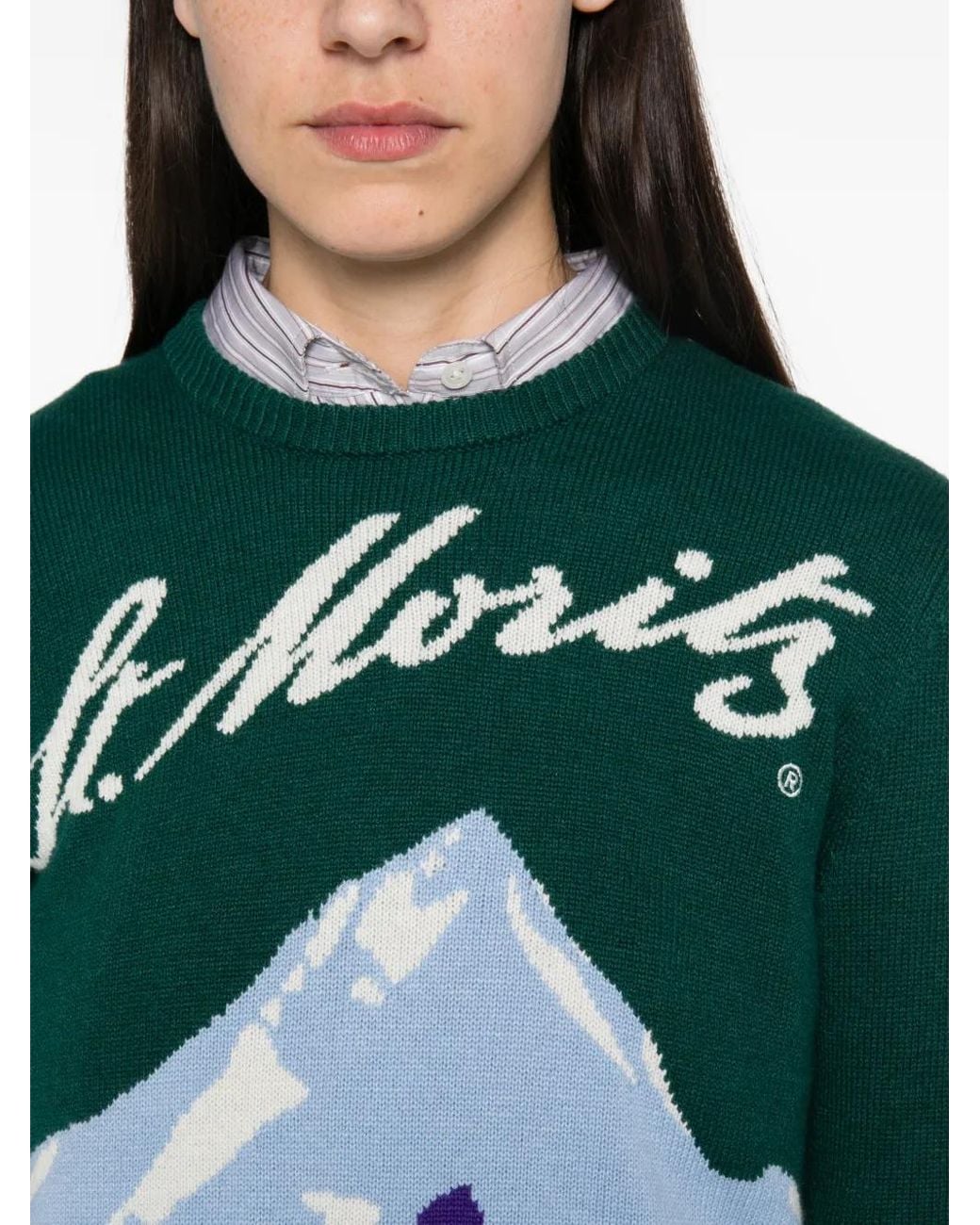 Mc2 Saint Barth Green St. Moritz Intarsia-Knit Sweater
