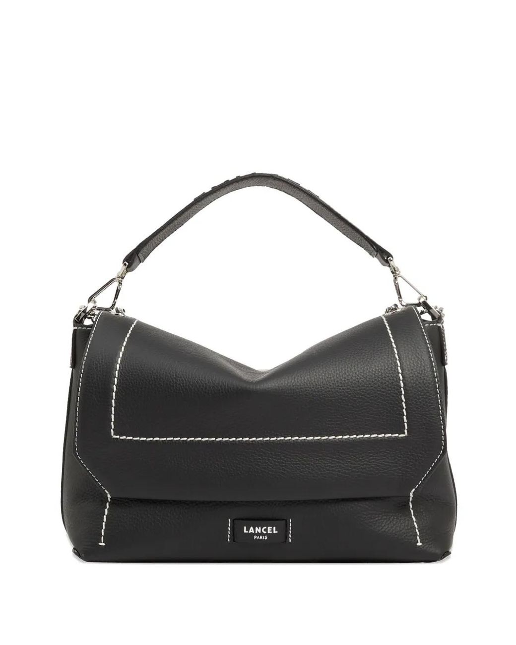 Lancel Black Ninon Chain-Trimmed Flap Bag