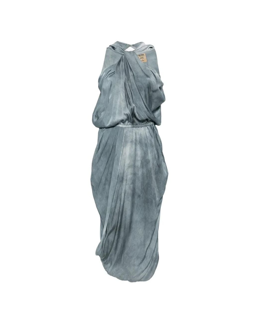 Uma Wang Blue Agnes Draped Midi Dress