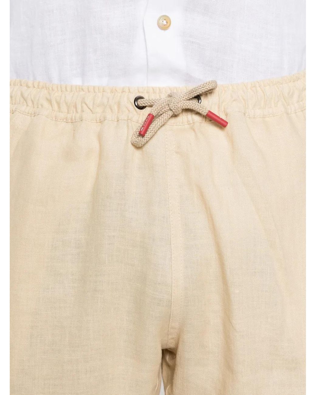 Kiton Natural Drawstring Shorts for men