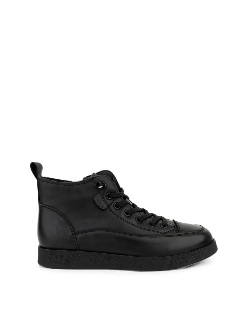 Linda Baumann Black High-Top Lace-Up Sneakers