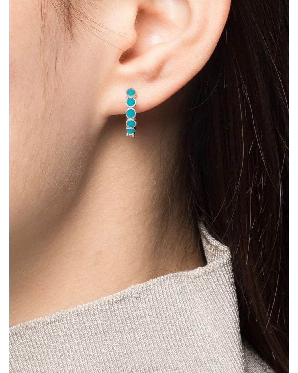 Dower & Hall Blue Medium Huggie Hoops