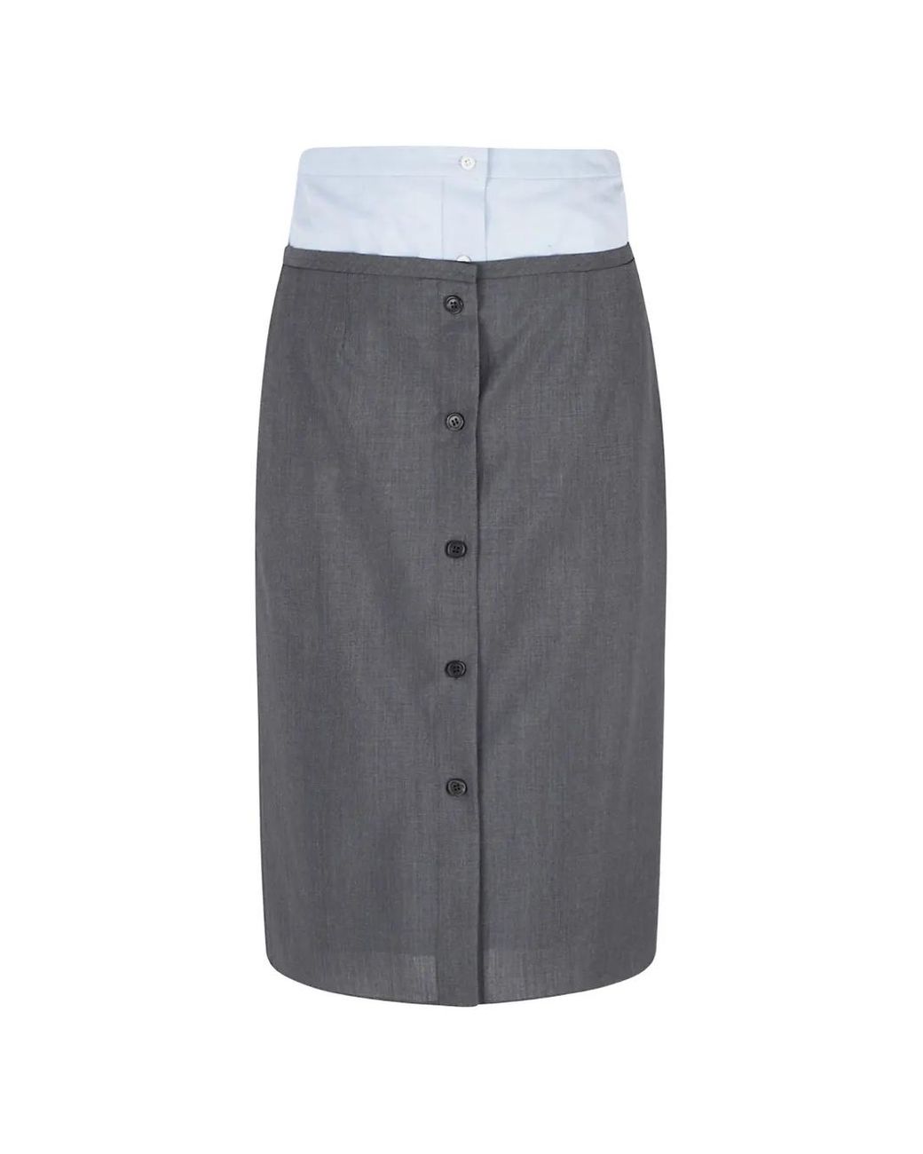 Prada Lichte Mohair En Chambray Rok in het Gray